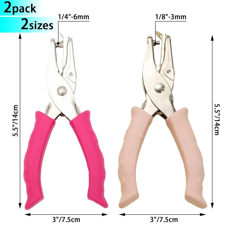 SCORYULE Single Hole Punch 1/4" and 1/8", 2 Pack Small Hole Puncher for Crafts, One Hole Paper Punch with Grip Handle, Small Hole Punch for Kids and Adults - Image 2